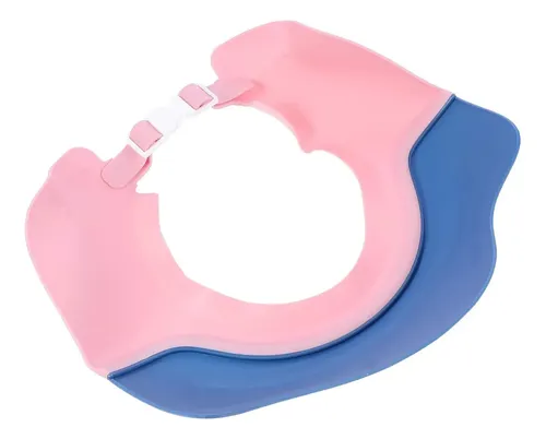Gorro Corona Visera Ducha Baño Protector Oídos Ojos Bebés Color Azul/Rosa