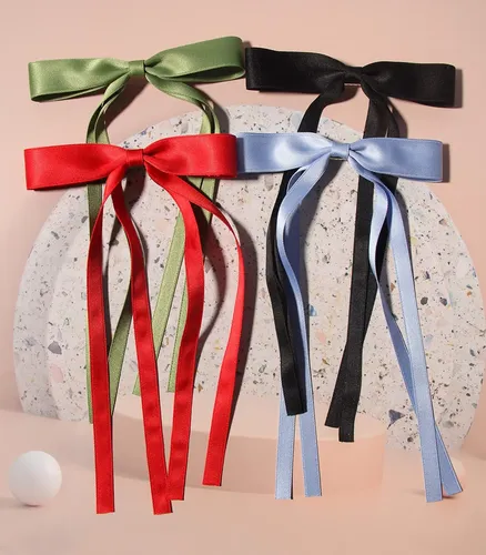 Pinzas Para El Cabello Con Lazo Para Mujer, Set De 8