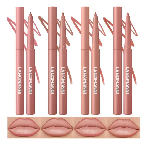Langmanni Delineadores Labios 4 Piezas Mate Crema 4 Colores