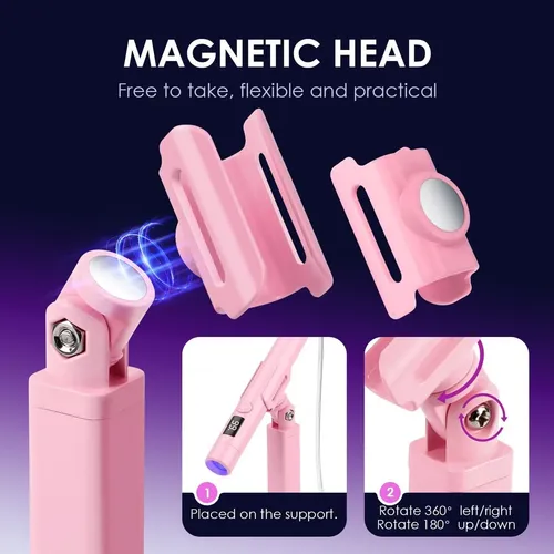 Mini Lámpara Led Uv Para Uñas Mucoos Rosa, Curado Rápido