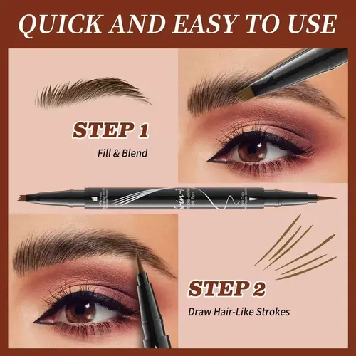 Lápiz Delineador Cejas 2 En 1 Hellokiss Negro