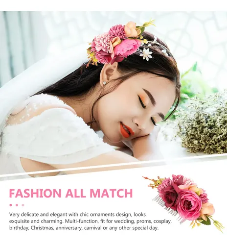 Peineta Con Diseño Floral, Tocado De Novia, Pelo Floral