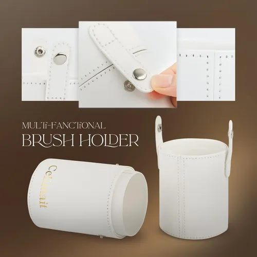 Set De Brochas De Maquillaje 12 Piezas Con Estuche Blanco