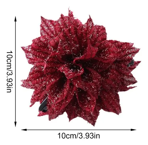Pinza Para El Pelo Antideslizante Con Estampado Floral (1 #m Sequin Flowers Red