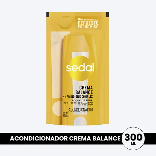 Acondicionador Sedal Crema Balance 300ml Repuesto Doypack