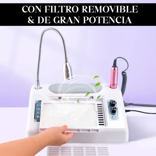 Cabina Uñas 5 En 1 Uv Led Para Secado Extractor Polvo Torno