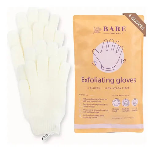 Guantes Exfoliantes Para Ducha Paquete De 4 Blancas