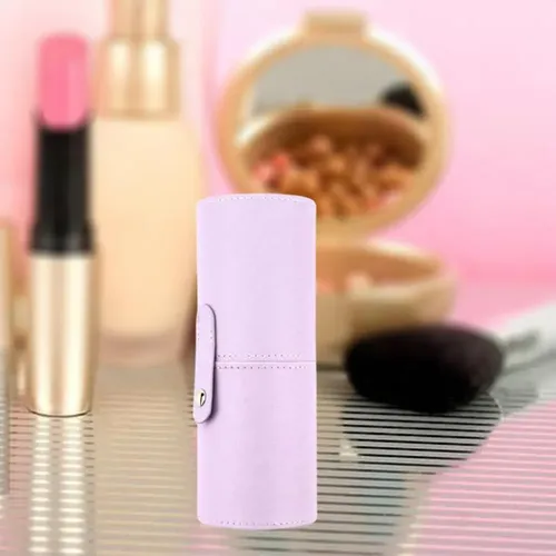 – 3 Soporte For Pinceles De Maquillaje Con Tapa Púrpura
