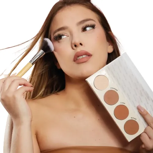 Paletas Contorno Polvo Compacto Kit Con Brocha Nathacha Nina