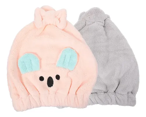 Gorros Secar El Cabello De Coral Terciopelo Absorbentes 2 P