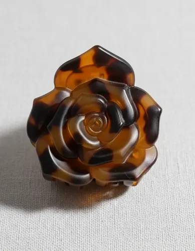 Broche De Pelo Flor De Rosa Tipo Carey