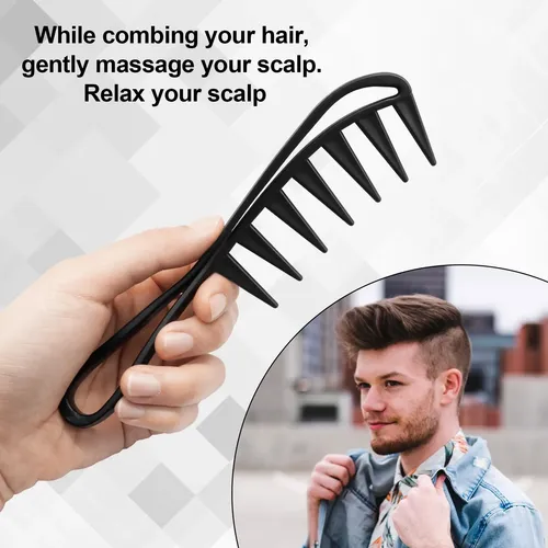 2-pack Texture Comb & Wide Tooth Set, Hair Styling For