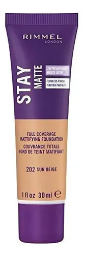 Rimmel Stay Matte Foundation, Beige Sol, 1 Onza Liquida