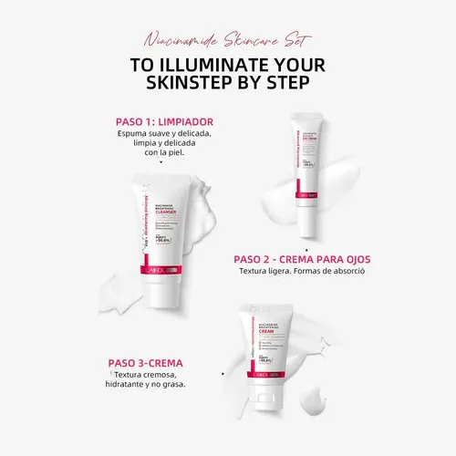 Set De Cuidado Facial De 3 Piezas Con Niacinamida