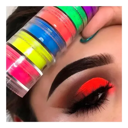 Sombras Pigmentos Pigmento Fluo Neón Brilla Luz Negra