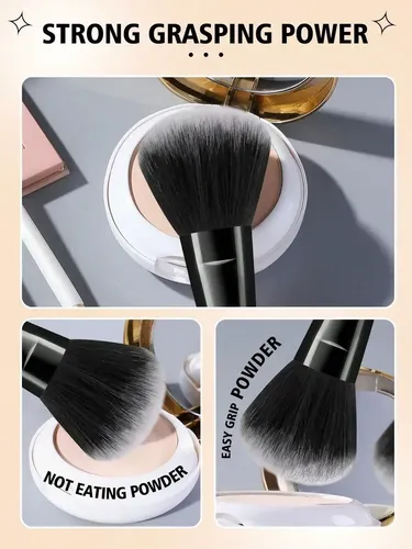 Set 25 Brochas Y Esponjas De Maquillaje Negro Profesional