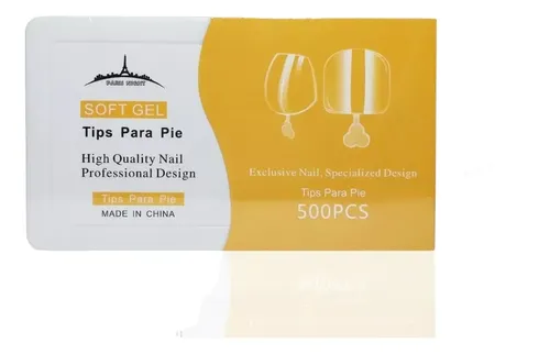 500 Tips Press On Para Pies Soft Gel Paris Night Transparent