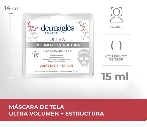 Mascarilla Facia Tela Dermaglos Ultra Volumen + Estructura
