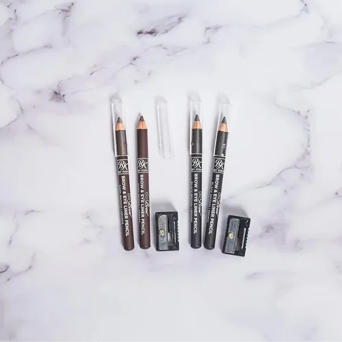 Lápiz Duo Para Cejas Y Delineador Kisses Rbdp01 Negro