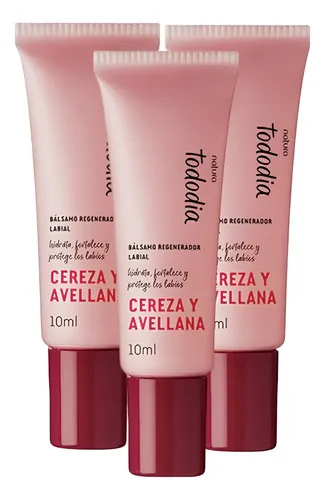 Balsamo Labial Regenerador Cereza Avellana X3 Tododia Natura