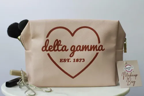 Bolsa De Maquillaje Sorority Shop Zeta Tau Alpha De Piel Sin