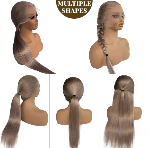 Peluca Cabello Humano Rubio Ceniza 20 Pulg Remy