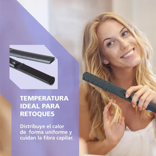 Plancha de Pelo Zentec PPZ-611 2 en 1 Cerámica 215°C Negro