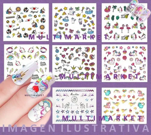 Stickers Al Agua Warer Decals 5 Motivos Infantiles Surtidos