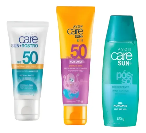 Protector Solar Pack Familiar Niños Adultos Kit Fps 50 Avon