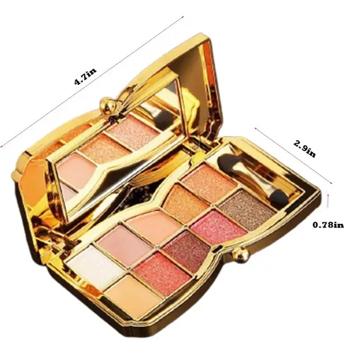 Paleta Glitter De Sombras Oro 10 Colores Resistente