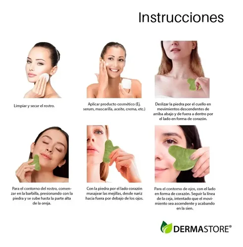 Gua Sha Masajeador Jade Arrugas Profundas Flacidez Facial