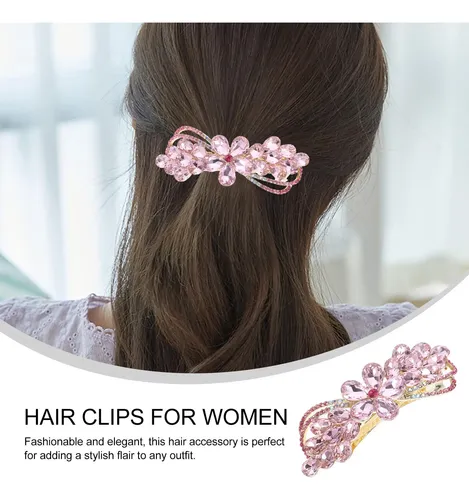 Pinza Para El Pelo Con Strass, Fijación Segura