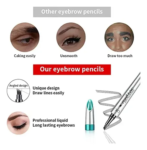 Lápiz De Cejas Qic Microblading 4 Puntas Marrón Oscuro