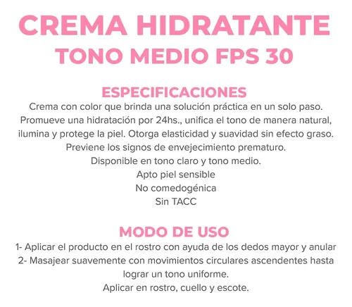 Crema Facial Dermaglós Bb Cream Fps 30 Tono Medio X 50 G