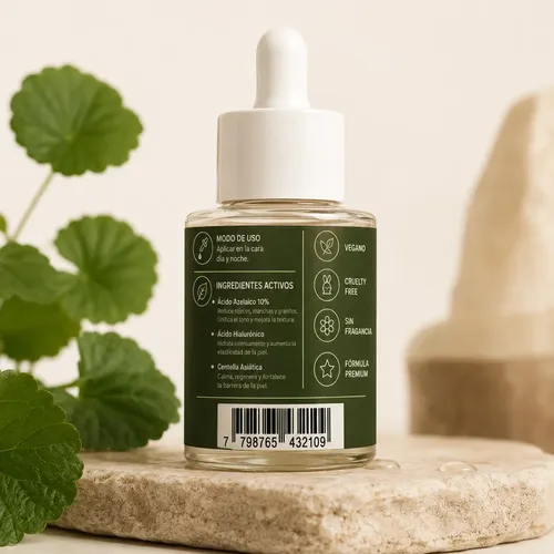 Serum Acido Azelaico Calma Rosacea Y Marcas De Granitos Leve