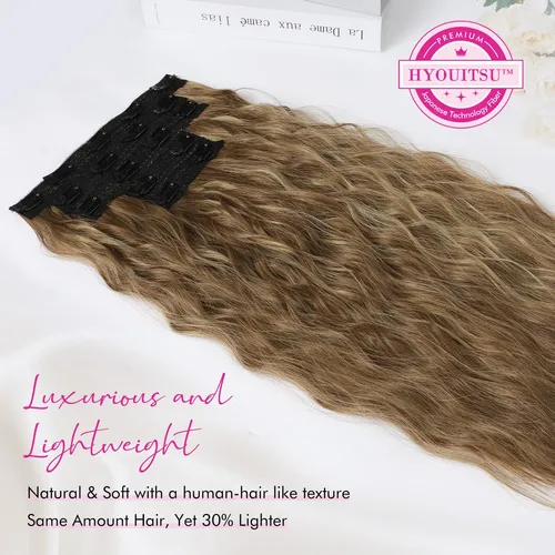 Extensiones Cabello Clip 5 Piezas 60 Cm Marron Claro