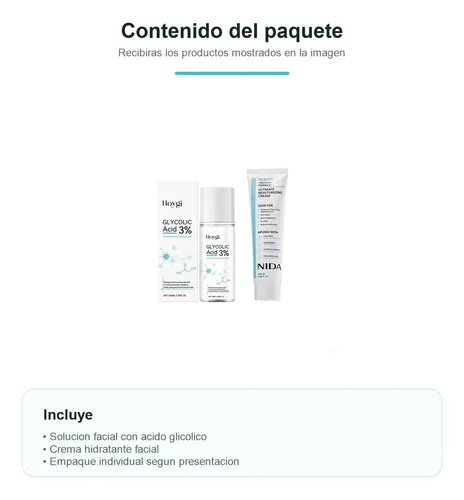 Yc-hf Set Facial Acido Glicolico Y Crema Hidratante