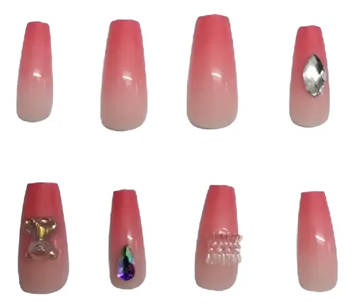 N5 Uñas Postizas Con Strass Degrade
