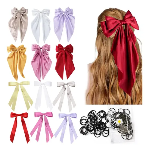 As 12pcs Moños Lazo Listón Satin Moda Coquette Tendencia. As
