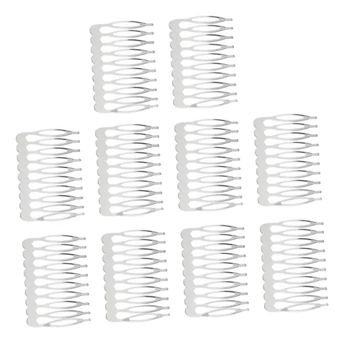 Peineta De Metal Para Bodas Y Novias, 10 Piezas Plateado