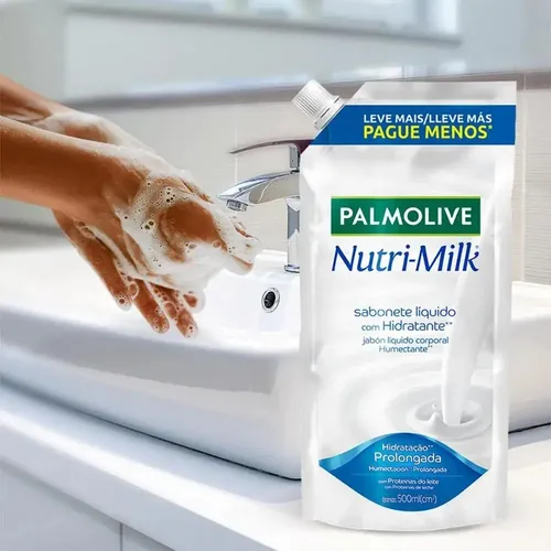Jabón Líquido Palmolive Nutri-Milk con Fragancia de Leche Neutra 500 mL