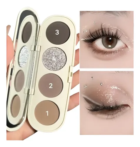 Paleta 4 Sombras Combinadas Mate Glitter Quad Color -by Novo