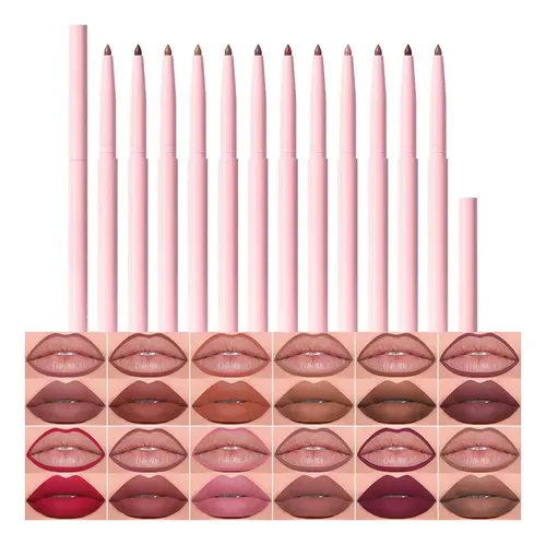 Conjunto Delineadores Labiales Retráctiles 12 Tonos Evpct