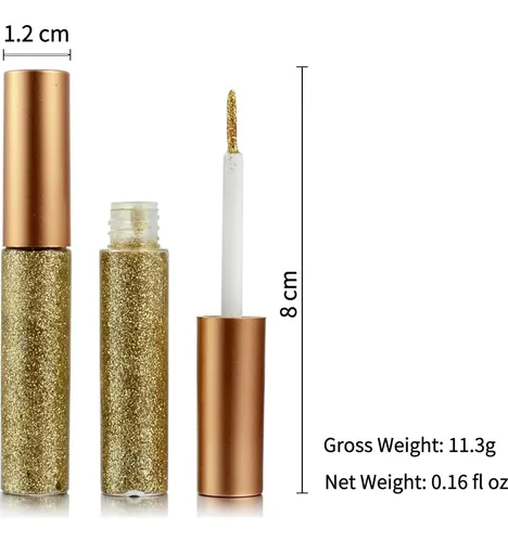 Delineador Líquido Con Brillo Dorado Resistente Al Agua