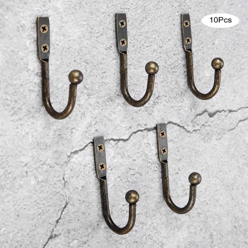 Dophee 10pcs Vintage Bronze Hanging Hooks With Mounting