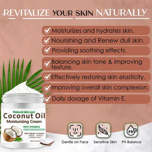 Loción Corporal Hidratante De Crema De Coco Para Pieles Secas