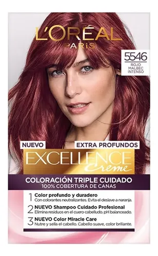Tintura Permanente Excellence Creme De L´oreal Paris X 47g Tono 5546 Rojo Malbec Intenso