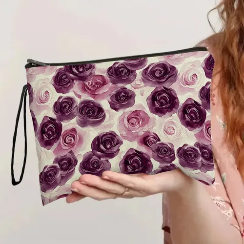 11.03shouna Bolsa De Maquillaje Rose Makeup Bag For Mujer,