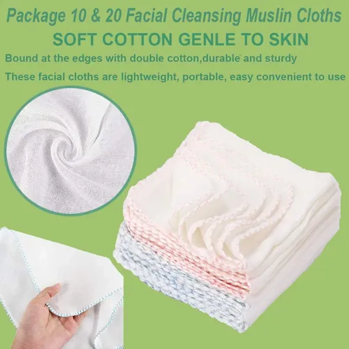 Paños Faciales Reutilizables De Muselina Yaosan, Pack De 20,
