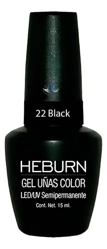 Esmalte Gel Led/uv 22 Black Semipermanente Heburn